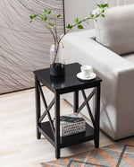 24" Visalia X-Side Tall Wood End Table