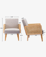 Stockton Rattan Cane Fabric Armchair