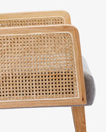 Stockton Rattan Cane Fabric Armchair