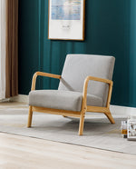 Cape Cod Fabric Wood Lounge Accent Chair