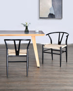 Estes Park Scandi-Style Wishbone Metal Chairs Set of 2