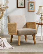 Stockton Rattan Cane Fabric Armchair