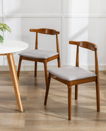 Inarajan Padded Seat Wooden Elbow Chairs Set of 2