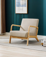 Cape Cod Fabric Wood Lounge Accent Chair