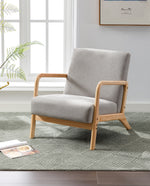 Cape Cod Fabric Wood Lounge Accent Chair