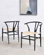 Estes Park Scandi-Style Wishbone Metal Chairs Set of 2