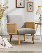 Stockton Rattan Cane Fabric Armchair