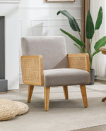 Stockton Rattan Cane Fabric Armchair