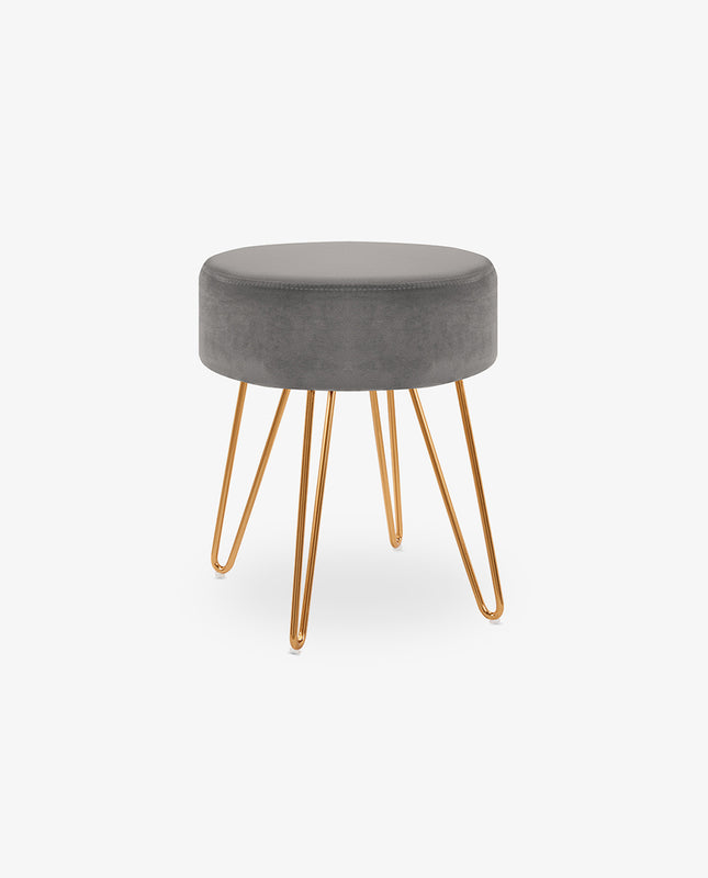 DUHOME velvet round ottoman stool