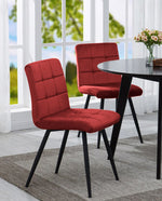 DUHOME set of 4 green dining chairs red display