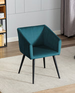 teal tufted dining armchair