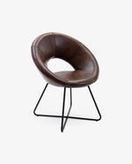 DUHOME San Diego round occasional chair dark brown