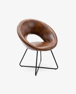 DUHOME round occasional chair brown