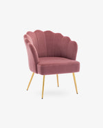 DUHOME Sacramento scalloped accent chair pink