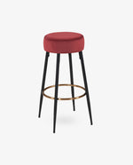 DUHOME padded metal bar stools red