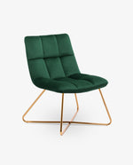 dark green square tufted chair