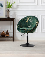 DUHOME round swivel accent chair green on the floor