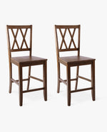 24" Monroe Double-X Wood Counter Stools Set of 2