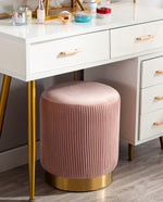 DUHOME gold ottoman salmon pink details