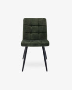 DUHOME green fabric dining chairs thick velvet-green details