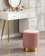 DUHOME gold ottoman salmon pink