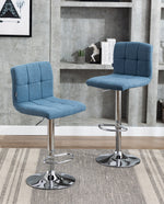 Kiplin Tufted Swivel Faux Linen Bar Stools Set of 2