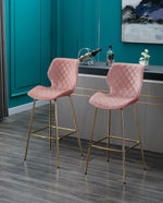 DUHOME diamond stitch bar stool pink