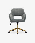 DUHOME modern swivel desk chair light grey details