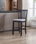 black wood counter stool with pad