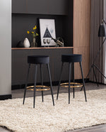 DUHOME padded metal bar stools black