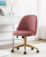 DUHOME blush pink velvet desk chair