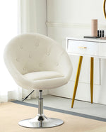 DUHOME swivel papasan chair white