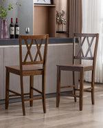 24" Monroe Double-X Wood Counter Stools Set of 2