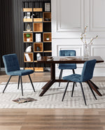 DUHOME dark green upholstered dining chairs thick velvet-blue