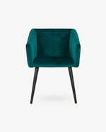 teal velvet dining armchair