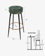 24"/30" Asheville Hot Stamping Bar Stools Set of 2