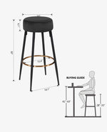 24"/30" Houston Round Bar Stools Set of 2