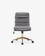 DUHOME upholstered rolling chair grey  high quality