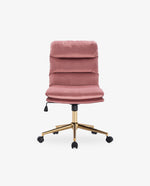 DUHOME upholstered rolling desk chair pink  high quality