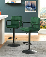 DUHOME gray velvet bar stools dark green