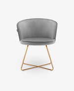 Duhome gray velvet barrel chair