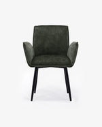 DUHOME dining chairs with arms set of 2 green details