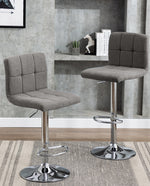 Kiplin Tufted Swivel Faux Linen Bar Stools Set of 2