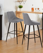 DUHOME padded bar chairs grey