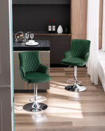 DUHOME decorative bar stool dark green