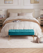 Anaheim Golden Legs Button Tufted Bedroom Bench