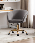 DUHOME barrel back swivel chair grey