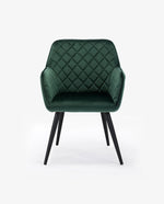 DUHOME velvet dining chairs with chrome legs green high quality