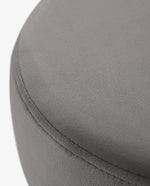 DUHOME velvet round ottoman stool grey  high quality