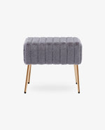 DUHOME gray tufted ottoman